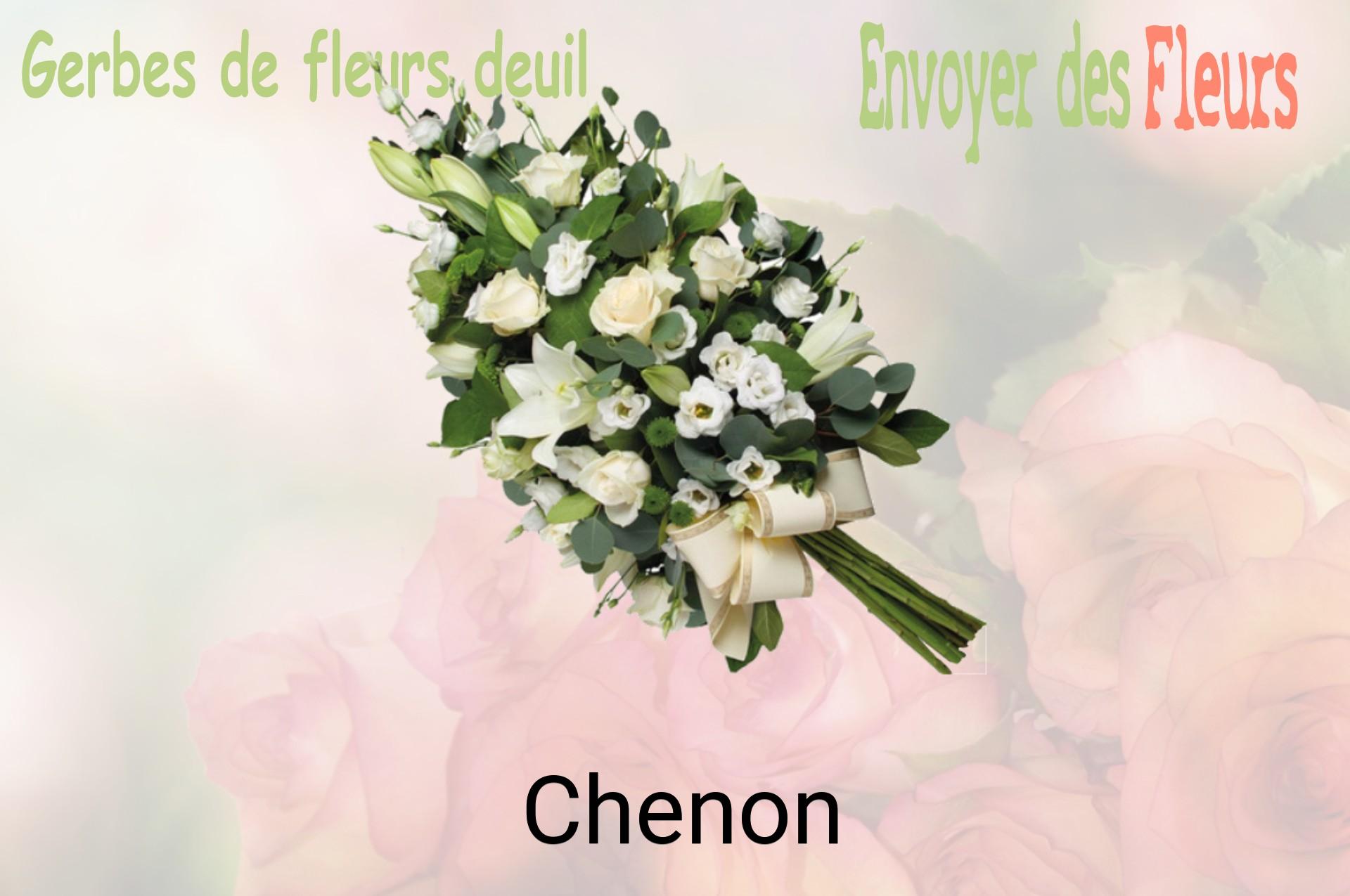 Gerbe de fleurs de deuil livrée à Chenon